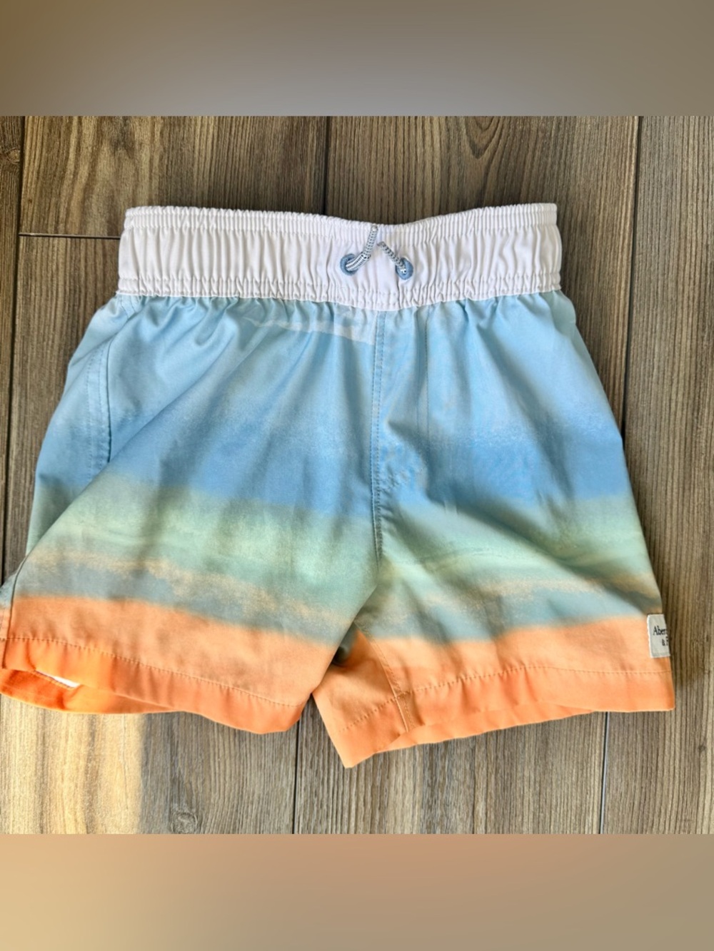 Abercrombie & Fitch Blue, Green & Orange Gradient Kids Swim Trunks